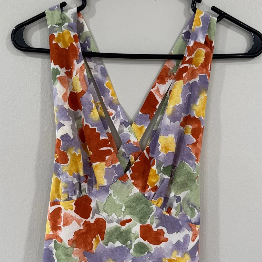Bailey Rose Floral V-Neck Summer watercolor mini dress - Picture 3 of 8